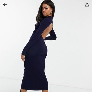 Asos design navy blue MIDI Dress